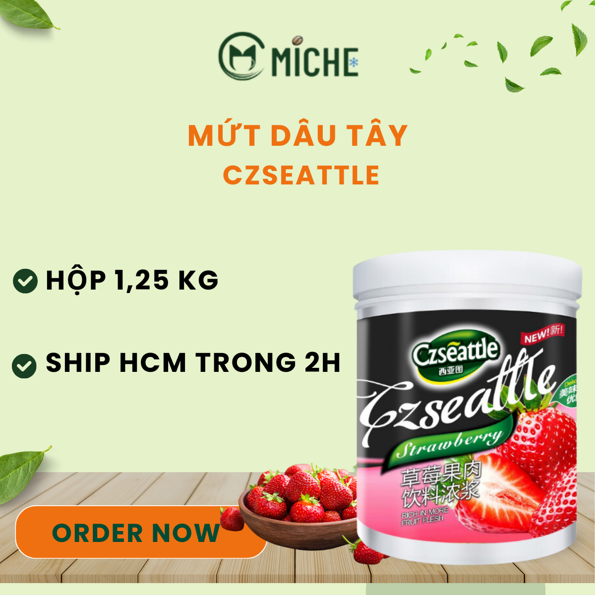 Mứt Dâu Tây, Czseattle, 1.25kg
